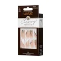 Classy Premium Press On Nägel  "Gorgeous" Silbern Glitzer French nude Lang Ma...