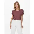 ONLY T-Shirt ONLMOSTER – Kurzarmshirt mit Aufschlag und klassischem Look Viskosemischung, regular fit rosa XL (42)