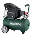 metabo Kompressor Basic 200‑24-80 l/min Füllleistung, 24 l Kesselgröße, 8 bar Druckluftkompressor, 180 l/min Ansaugleistung, 1,2 kW - Ölgeschmiert, mobil & leise, ideal für Werkstatt & Montage