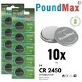 10x CR2450 PoundMax Knopfbatterie CR2450 Lithium 3 Volt 850 mAh 5er-Blister