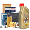 INSPEKTIONSKIT + ÖL CASTROL EDGE 5W30 FILTERSET BOSCH VW GOLF 5 V 1K 1.9 TDI