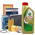 INSPEKTIONSKIT + ÖL CASTROL EDGE LL03 FILTERSET BOSCH VW GOLF 5 V 1K 1.9 TDI