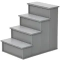 PawHut Haustiertreppe 4-stufige Hundetreppe Katzentreppe Einstiegshilfe mit Rutschfester Matte Haustierleiter für Auto Bett Sofa Grau 40 x 59 x 54,2 cm