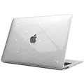 Fintie Hülle kompatibel mit MacBook Air 13 (2018-2020 Version) A2337(M1)/A2179/A1932, Ultradünne Hartschale Schutzhülle Snap Case, Transparent(Glitzer)
