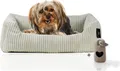 Rohrschneider Hundebett waschbar für kleine und mittelgroße Hunde mit Hundekissen Cord  inkl. Gassibeutel, Farbe:beige 55cm, Muster:Cordstoff breit