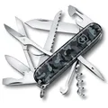 Victorinox Schweizer Taschenmesser Huntsman, Multitool, Swiss Army Knife mit 15 Funktionen, Klinge, Korkenzieher, Dosenöffner, Faltschachtel, Navy Camouflage