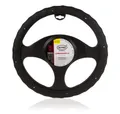 HEYNER® Lenkradhülle 37–39 cm – weich, griffig, schwarz, Soft perforiert mit Punkt‑Design, geruchsneutral