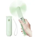 JISULIFE Handventilator Mini Ventilator 3 IN 1, mit 4500 mAh Powerbank USB Akku Klein, Batteriebetrieben Max 37Hrs Runtime Tragbarer Ventilator, Taschenlampen Funktion-Grün