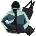 Killtec Skianzug Damen Skijacke petrol + Skihose schwarz, atmungsaktiver Stoff - mit Schneefang - wasserdicht - winddicht blau|schwarz 36