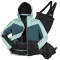 Killtec Damen Skianzug Größe 36 - aus Skijacke petrol hell/dunkel und Skihose schwarz - mit 10000mm Wassersäule - wasserdicht, atmungsaktiv