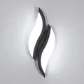Goeco LED Wandleuchten Innen, 12W Modern Wandlampe Schwarz aus Acryl Kaltweißes Licht 6500 k, Blattförmige Wandleuchte Nachtlampe Wandbeleuchtung für Flur Treppenhaus Wohnzimmer Schlafzimmer