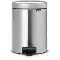 Brabantia International B.V. Brabantia Treteimer NEWICON, 5 Liter, Stylischer Abfallbehälter mit herausnehmbaren Innenbehälter, Farbe: Matt Steel 11 26 45