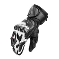 SHIMA RS-3 Motorrad Handschuhe Herren Leder Lange Sommer Motorradhandschuhe Schutz Touchscreen Touren Lederhandschuhe Motorcycle Belüftet Verstärkt Scheibenwischer (Männer, Weiß, 3XL)