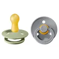 BIBS Colour Schnuller 2er-Pack, BPA-frei, Kirschform Nippel. Naturkautschuk/Latex, Hergestellt in Dänemark. Größe 2 | 6+ Monate | 2-Pack, Sage/Cloud