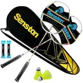 Badminton Set 2 Schläger Federballtasche Training Freizeit für Anfänger