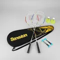 Badminton Set 2 Schläger Federballtasche für Einsteiger, leicht, Graphit