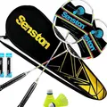 Graphit Badminton-Set Leichtgewicht Badmintonschläger mit Schlägertasche Badm...