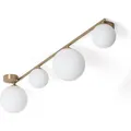 Deckenleuchte aus Metall und Glas Moonlight Brass 4 Spots Weiß - Weiß