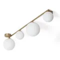 Efectoled - Deckenleuchte Aus Metall Und Glas Moonlight Brass 4 Spots Weiß