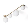 LEDKIA LIGHTING - Deckenleuchte Amatler | 4 Strahler aus Metall & Glas | Für Wohnzimmer, Küche, Schlafzimmer | Kompatibel mit G9 Glühbirnen | IP20 Schutz, Weiß, Metall