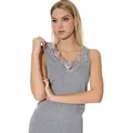 Cotton Prime® Unterhemd mit Spitze in angenehmer Baumwollqualität grau 36-38