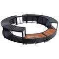 Estexo - Whirlpool Umrandung Poolumrandung Poolverkleidung Rattan Pool Rahmen Schwarz