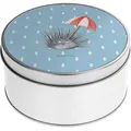 Mr. & Mrs. Panda Blechdose rund Seeigel - Blau Pastell - Geschenk, Achtsamkeit, Meerestiere, Geschenkbox, Hier und Jetzt, Leben, Blechdosen mit Dec... - Blau