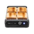 Ufesa Flacher Toaster Barley, 900W mit 3 Quarz-Heizelementen, Horizontaler Edelstahl-Toaster, XL-Größe für 4 Scheiben, 7 Stufen, Aufwärmen und Auftauen, Krümelschublade, Gebäck