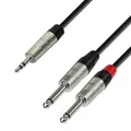 Adam Hall Cables 4 STAR YWPP 0300 Y-Kabel REAN 2 x Klinke TS auf Miniklinke TRS | 3 m