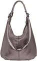 Caspar Schultertasche Damen Vintage Leder Tasche Hobo Bag - CLASSIC LINE - Modell No.617, 100% italienisches Veloursleder, samtig weich, angenehmer Tragekomfort