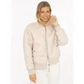 Zwillingsherz Bomberjacke "Be Happy" modisch, Kontrastdetails, regular fit, langärmelig, mit Herzsticker beige M (38)