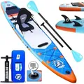 DURAERO® Stand Up Paddle Board Premium Surfboard inkl. Kajak Sitz, Dopple Paddel und komplette Zubehöre, Bis 150kg, 330x76x15cm, Blau - Blau