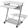 Computertisch Computerwagen PC Tisch Bürotisch Laptop auf Rollen weiß
