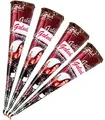 Golecha 100 % natürliche Hennapaste, Kegel (Rotbraun), 4er-Pack (je 25 g)