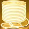 Lamomo LED Streifen 15M, Neon Dimmbar LED Strip, Warmweiss Wasserdicht 3000K Led Leiste, Silikon Flexibel Outdoor Lichtleiste, Flexibel Indirekte Beleuchtung für Innen Aussenbereich Heim Küche Deko