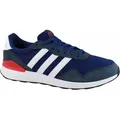 Adidas RUN 60S Laufschuhe im Retro-Stil aus Textil und Wildleder mit Schnürverschluss und Standard-Passform - Weiß/Dunkelblau/Rot - 48