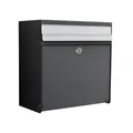 Renz MEFA Briefkasten Fuga 460, Stahl in Basaltgrau Struktur mit Aluminium 5701867016344