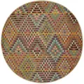 benuta Nest Kurzflor Teppich Casa Multicolor ø 120 cm - Bunter Teppich für Wohnzimmer