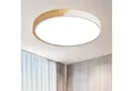 style home LED Deckenleuchte Metall Deckenlampe 12W/24W/36W/48W/96W, Runde/Quadratisch, LED fest integriert, 48W Holzlampe, Ø50x4cm, Runde, für Wohnzimmer Schlafzimmer Büro