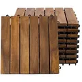 etc-shop Holzfliesen, Holzfliese Terrassenplatten Klickfliesen Akazie Balkon 30x30 cm 9x