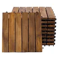 etc-shop Holzfliese Akazie 30 x 30 cm Terrassenplatten Klicksystem Außen Klickfliesen Balkon Terrassenfliesen Holz, wetterfest, H 2,5 cm, 9er Set