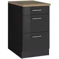 Held Schubkastenunterschrank, Graphit, Holzwerkstoff, 3 Schublade(n) Schubladen, seitenverkehrt montierbar, einzeln stellbar, 50x85x60 cm, Made in Germany, Küchen, Küchenmöbel, Küchenschränke, Küchenunterschränke
