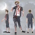 NET TOYS Zombie Kinderkostüm Zombiekostüm Schüler L 152/164 9 12 Jahre Gruseloutfit Schuljunge Halloweenkostüm Untoter Horrorkostüm Schulkind Outfit Kinderfasching
