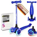 Kinderroller kinnaz ONE, LED Räder, Faltbar, Mitwachsend, 2-7 Jahre, Focus Empfehlung, Roller Kinder 2 Jahre, ab 3 Jahre, Tretroller, kein Wegwerfprodukt, über 100000 verkauft, aus Hamburg