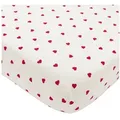 Meyco Baby Spannbettlaken Sweet Heart White/Red, Jersey, Gummizug: Rundum, 50x90cm 50 cm x 90 cm
