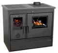 Hosseven Kaminofen mit Backfach und Herdplatte 4050 Lotus Classic Schwarz Holzofen, 11 kW, Dauerbrand, Holz Ofen Mehrfachbelegung Kamin Heizofen Küchenherd