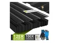JUSKYS® Profilblech Anthrazit - 12er Set, 129x45 cm, 0,23 mm, verzinkter Stahl, UV-beständig, hohe Tragfähigkeit, mit vorgebohrten Löchern
