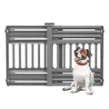 Iris Ohyama, Sicherheitsgitter, Kunststoff-Treppenabsperrung (PP) für Hunde, Katzen, B61 x T5 x H64 cm, Erweiterbar, Ohne Bohren, Flur, Küche, PBR-600, Grau
