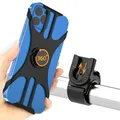Rouclo Handyhalterung Fahrrad, Universal 360° drehbare, Handyhalter Motorrad Kompatibel mit iPhone 17 16 15 Pro Max Plus,14/13/12/11/XS,Air, SE, 4,5-7 Zoll Smartphones (Schwarz-4)