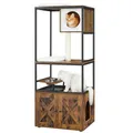 Feandrea Kratzbaum, Katzenbaum, Katzenhaus mit Katzenklo-Schrank, erhöhter Napfständer, Sisalstamm, waschbare Kissen, vintagebraun PCT312X01